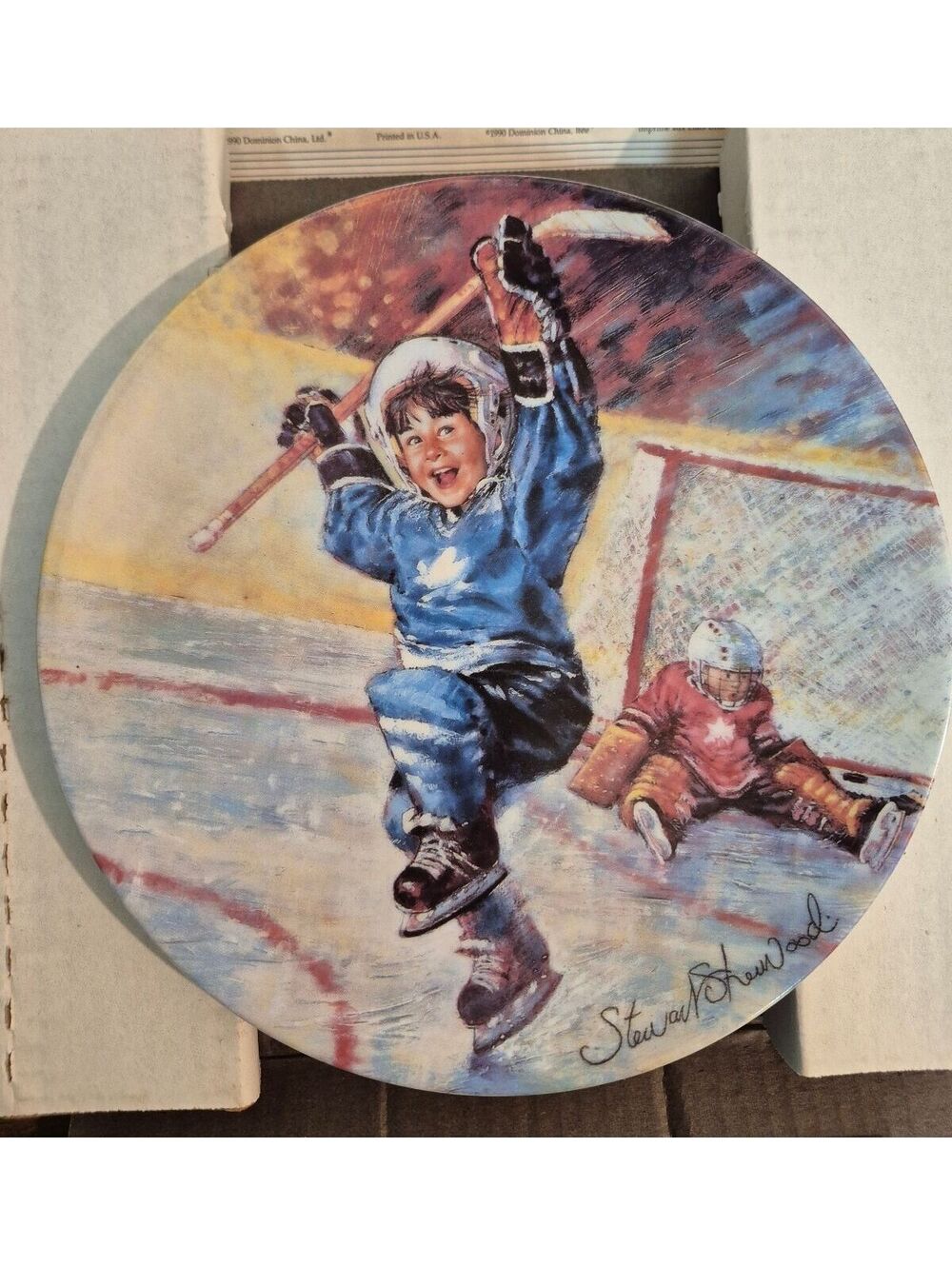 1990 Limited Edition Stewart Sherwood 'The Penalty Shot' Collectible Plate